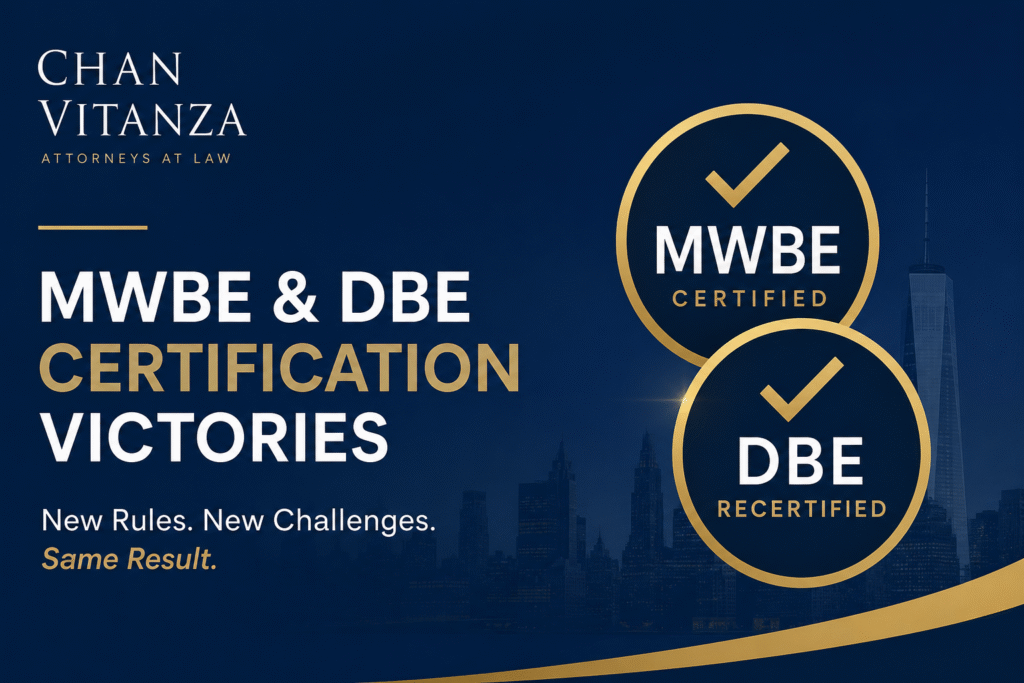 Chan Vitanza Secures Major MWBE & DBE Certification Victories